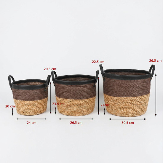 Straw Basket Set 3 Pcs